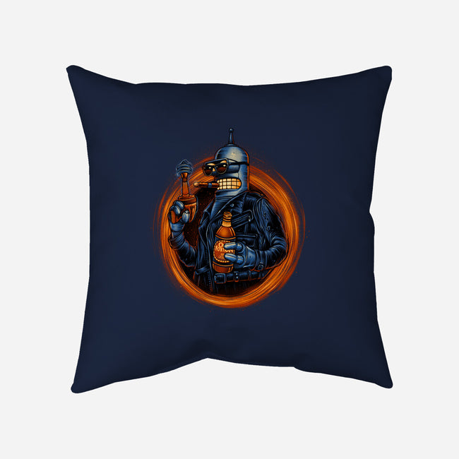 Benderminator-none removable cover w insert throw pillow-glitchygorilla