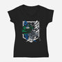 Titan Slayer-womens v-neck tee-Rogelio