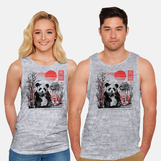Panda Red Sun-unisex basic tank-NemiMakeit