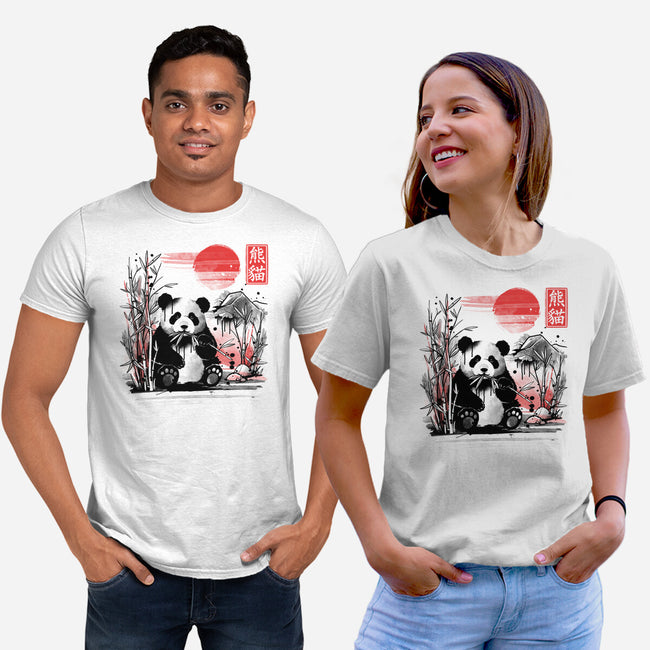 Panda Red Sun-unisex basic tee-NemiMakeit