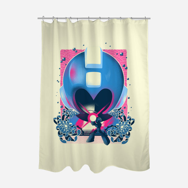 Megaman Memories-none polyester shower curtain-hypertwenty