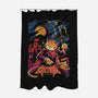 Catula-none polyester shower curtain-ilustrata