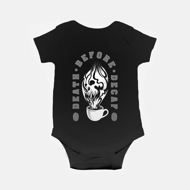 Death Before Decaf-baby basic onesie-DCLawrence