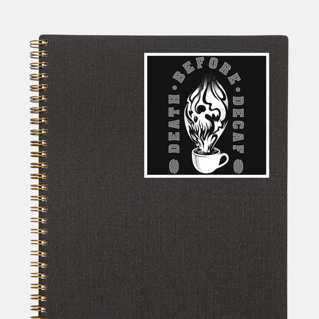 Death Before Decaf-none glossy sticker-DCLawrence