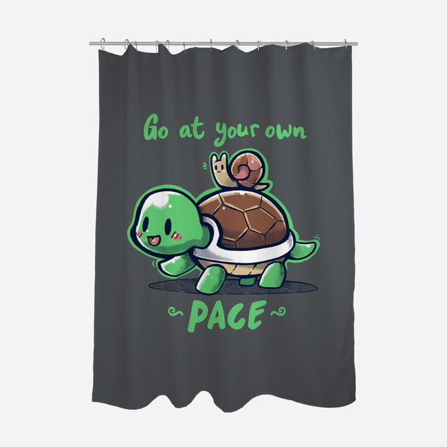 Go At Your Own Pace-none polyester shower curtain-TechraNova
