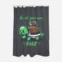 Go At Your Own Pace-none polyester shower curtain-TechraNova