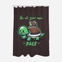 Go At Your Own Pace-none polyester shower curtain-TechraNova