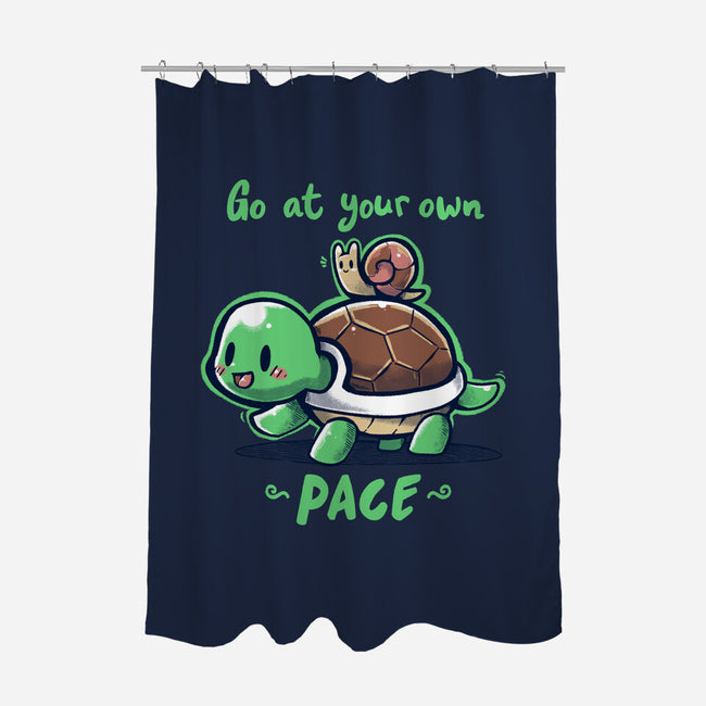 Go At Your Own Pace-none polyester shower curtain-TechraNova