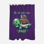 Go At Your Own Pace-none polyester shower curtain-TechraNova
