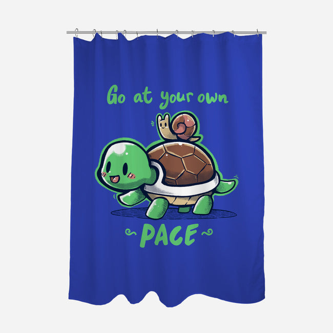 Go At Your Own Pace-none polyester shower curtain-TechraNova