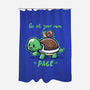 Go At Your Own Pace-none polyester shower curtain-TechraNova