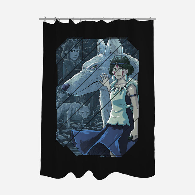 Mononoke Tiles-none polyester shower curtain-danielmorris1993