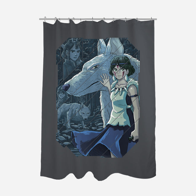 Mononoke Tiles-none polyester shower curtain-danielmorris1993