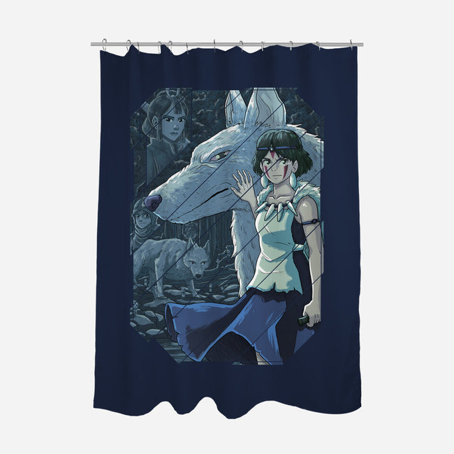 Mononoke Tiles-none polyester shower curtain-danielmorris1993