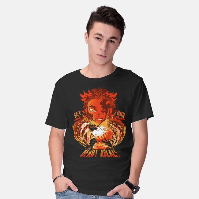 Set Your Heart Ablaze-mens basic tee-constantine2454