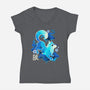 Wolf Spirit-womens v-neck tee-NemiMakeit