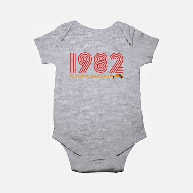 Flynn's Arcade 1982-baby basic onesie-DrMonekers