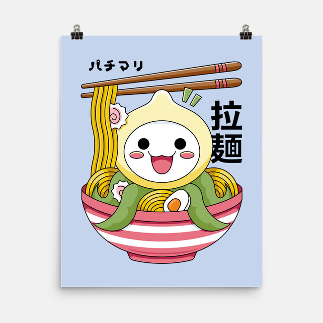 Kawaii Onion Octopus Ramen-none matte poster-Logozaste