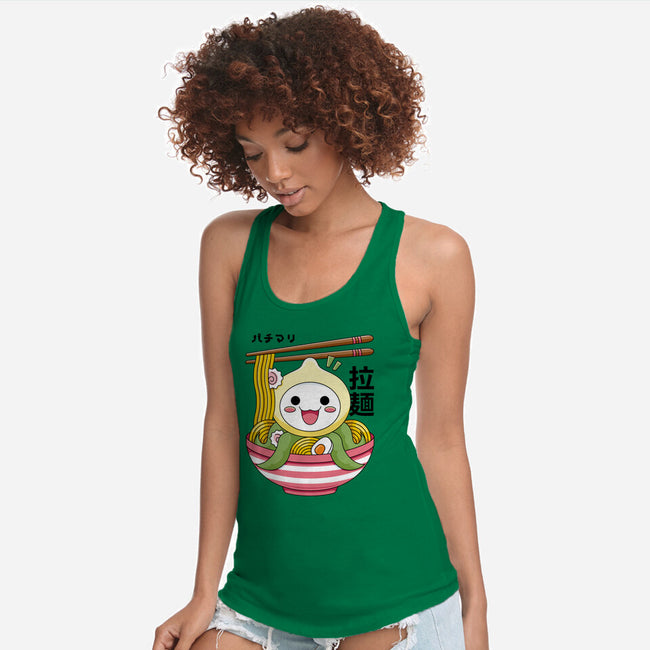 Kawaii Onion Octopus Ramen-womens racerback tank-Logozaste