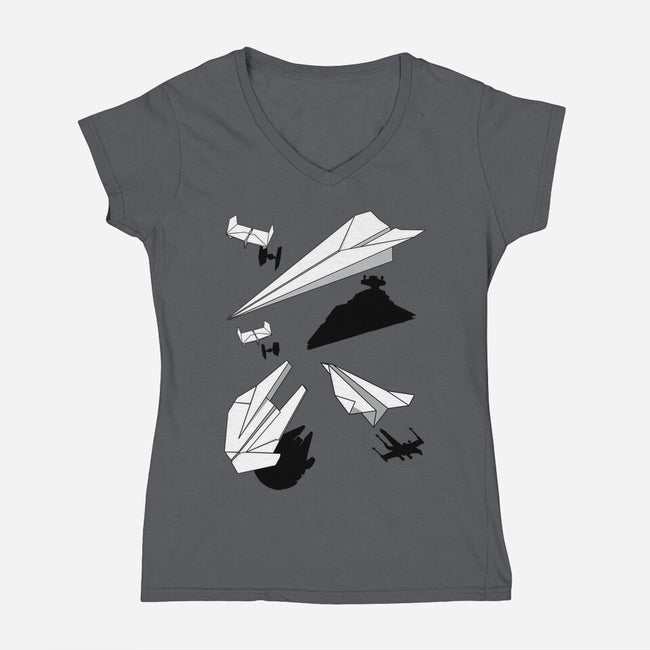 Paper Wars-womens v-neck tee-DrMonekers