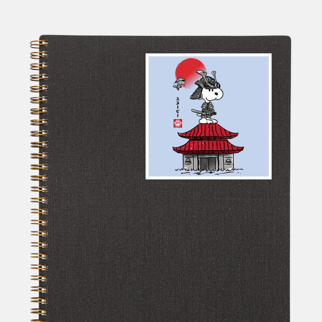 Beagle Samurai Sumi-E-none glossy sticker-DrMonekers