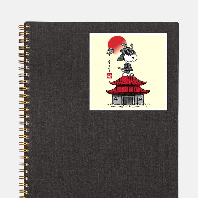 Beagle Samurai Sumi-E-none glossy sticker-DrMonekers