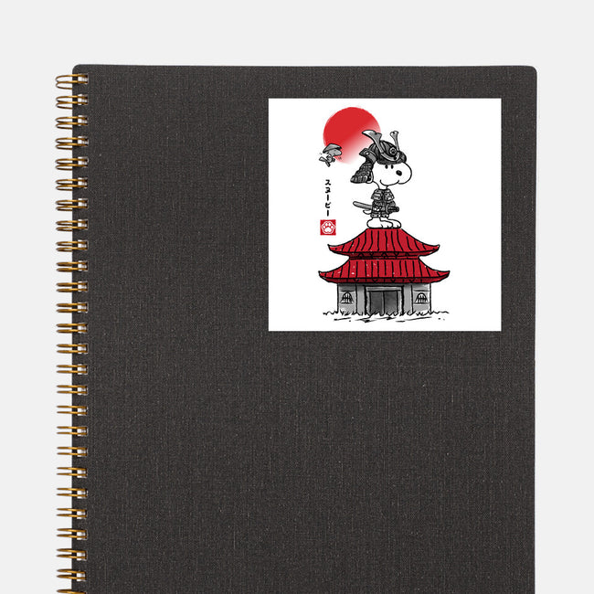 Beagle Samurai Sumi-E-none glossy sticker-DrMonekers