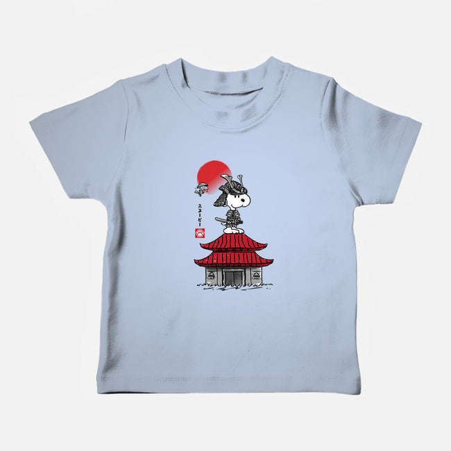 Beagle Samurai Sumi-E-baby basic tee-DrMonekers