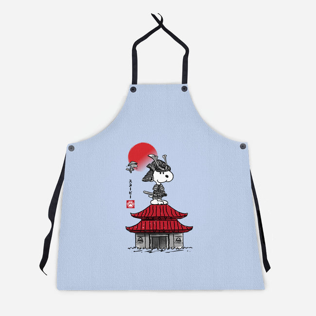 Beagle Samurai Sumi-E-unisex kitchen apron-DrMonekers