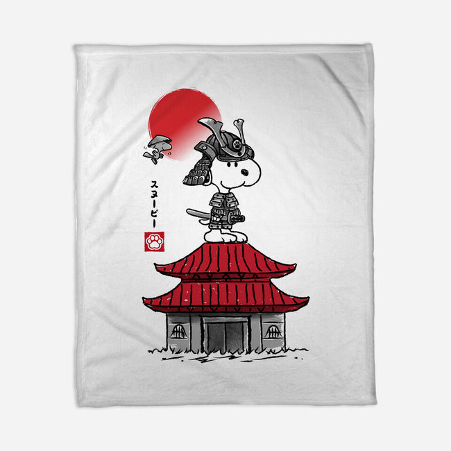 Beagle Samurai Sumi-E-none fleece blanket-DrMonekers