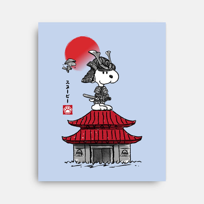 Beagle Samurai Sumi-E-none stretched canvas-DrMonekers