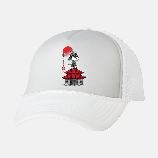 Beagle Samurai Sumi-E-unisex trucker hat-DrMonekers