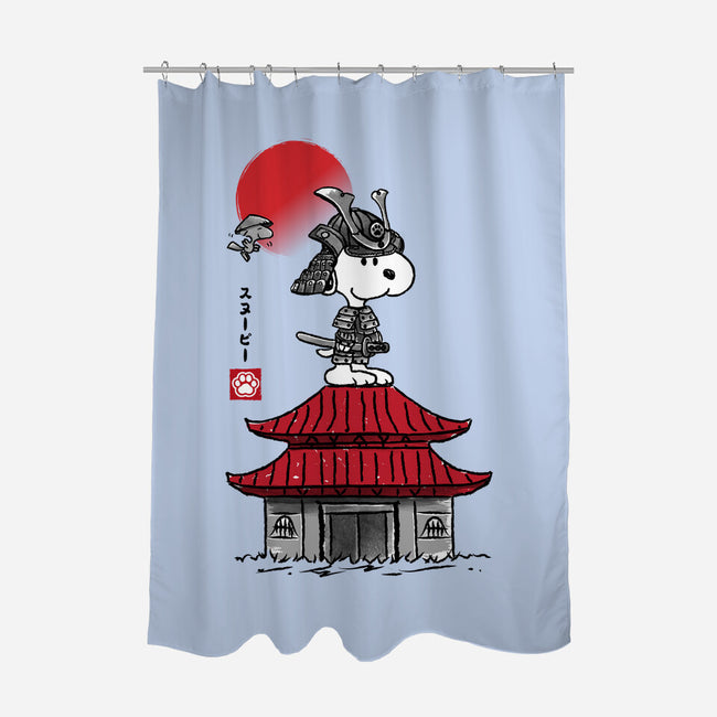 Beagle Samurai Sumi-E-none polyester shower curtain-DrMonekers