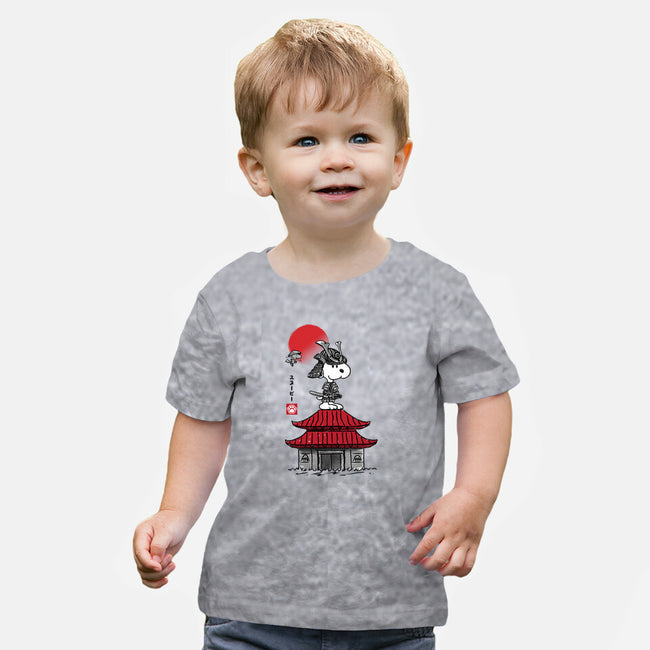 Beagle Samurai Sumi-E-baby basic tee-DrMonekers