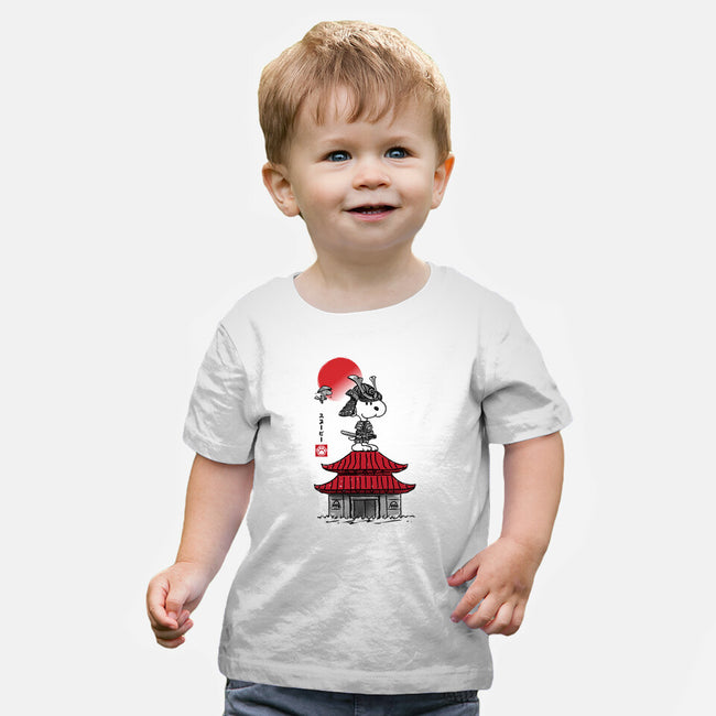 Beagle Samurai Sumi-E-baby basic tee-DrMonekers