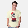 Beagle Samurai Sumi-E-mens basic tee-DrMonekers