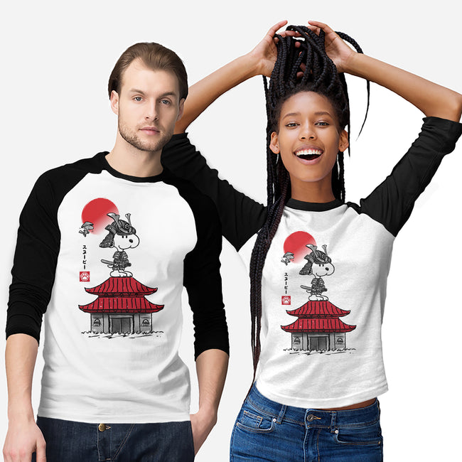 Beagle Samurai Sumi-E-unisex baseball tee-DrMonekers