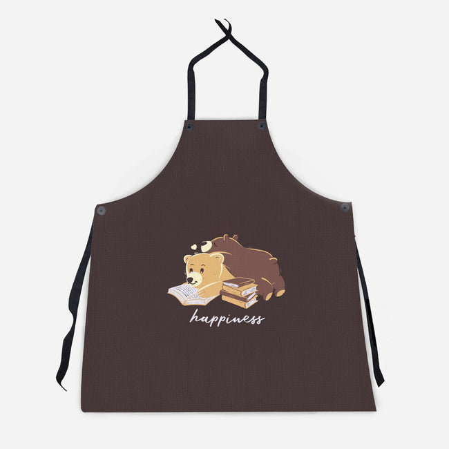 Happiness Brown Bear-unisex kitchen apron-tobefonseca