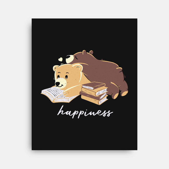 Happiness Brown Bear-none stretched canvas-tobefonseca