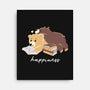 Happiness Brown Bear-none stretched canvas-tobefonseca