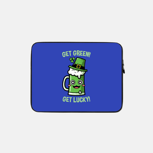 Get Green! Get Lucky!-none zippered laptop sleeve-krisren28