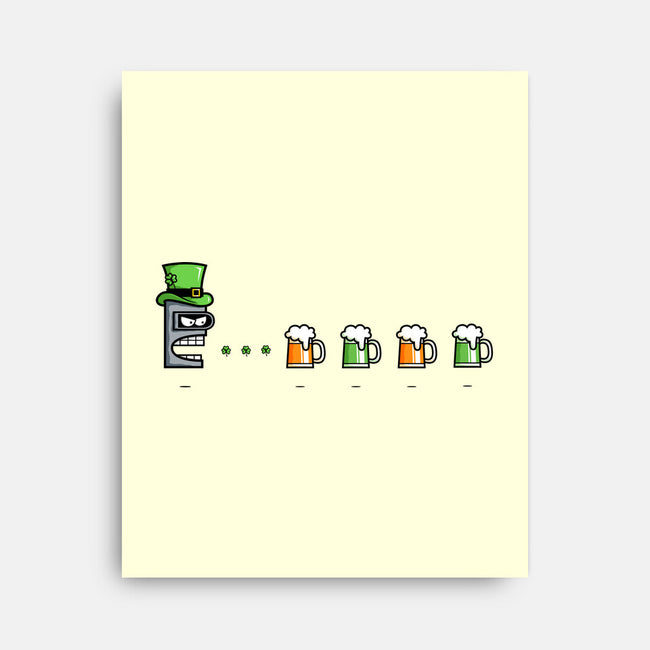 St. Patty's Robot-none stretched canvas-krisren28