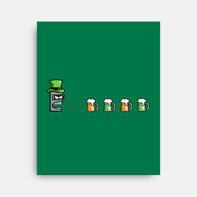 St. Patty's Robot-none stretched canvas-krisren28