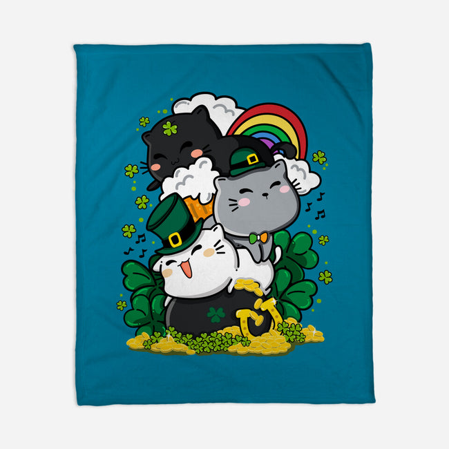 St. Purrty's Day-none fleece blanket-krisren28