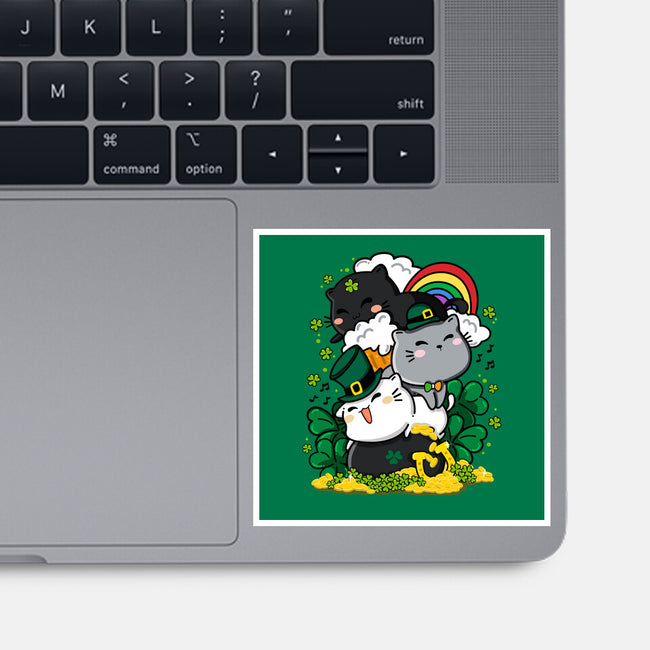 St. Purrty's Day-none glossy sticker-krisren28