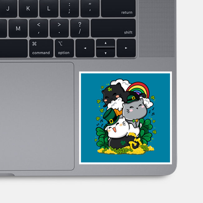 St. Purrty's Day-none glossy sticker-krisren28