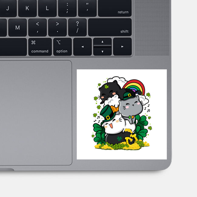 St. Purrty's Day-none glossy sticker-krisren28