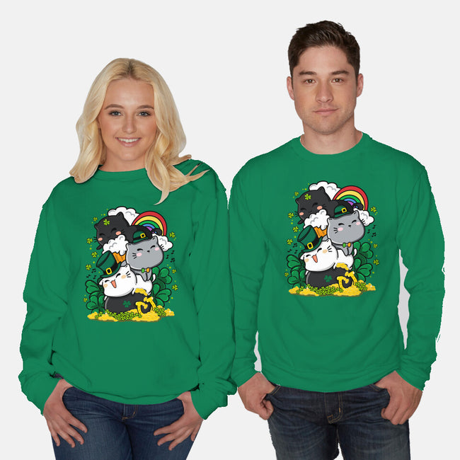 St. Purrty's Day-unisex crew neck sweatshirt-krisren28