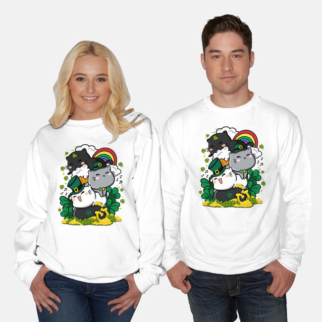St. Purrty's Day-unisex crew neck sweatshirt-krisren28
