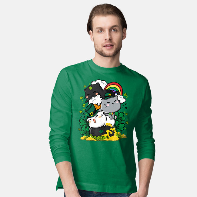 St. Purrty's Day-mens long sleeved tee-krisren28